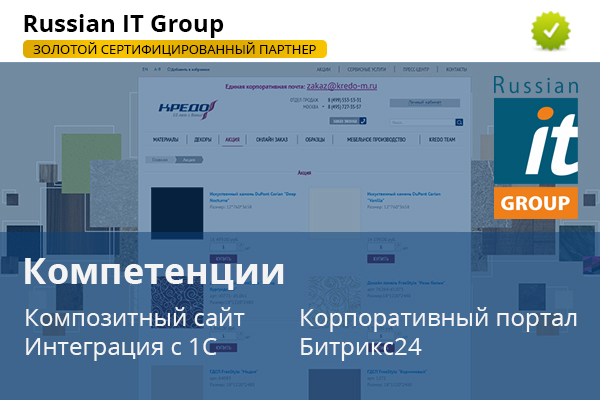 Russian IT Group - имеем компетенции «Композитный сайт» и «Интеграция с 1С»